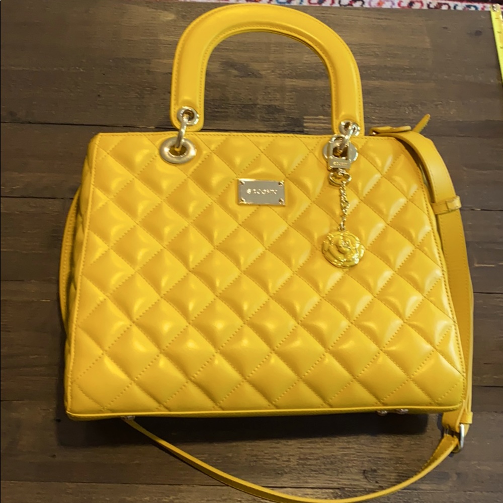 St. John Yellow Quilted Satchel